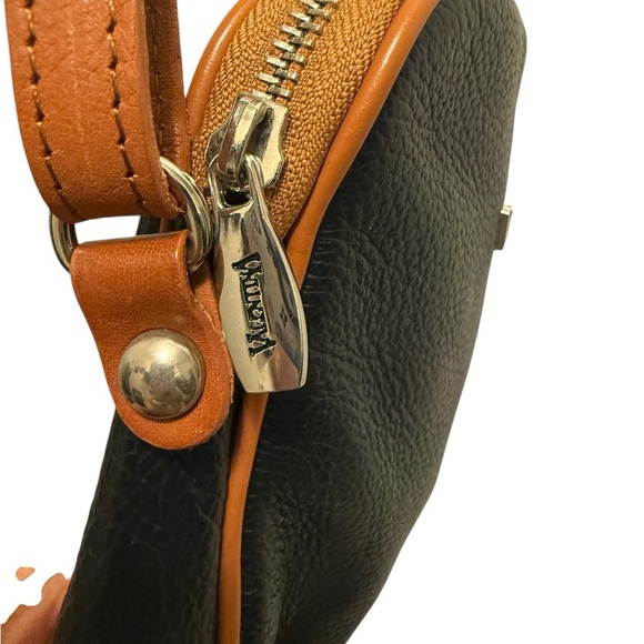 Valentina Black and Tan Italian Crossbody Bag - Picture 3 of 12